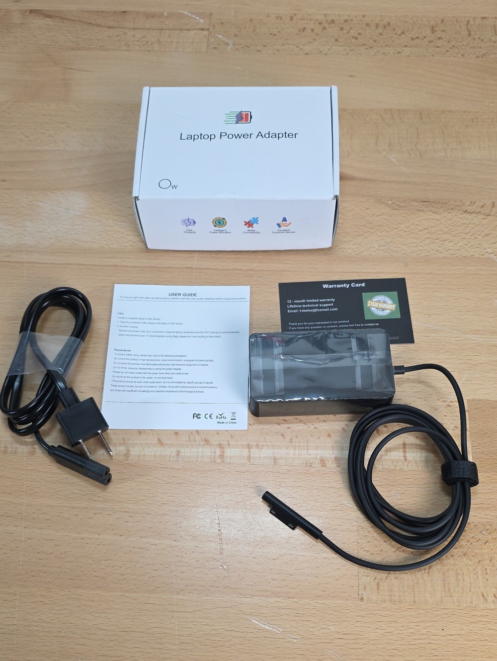 Black Laptop Power Adapter with Cable - Universal Replacement